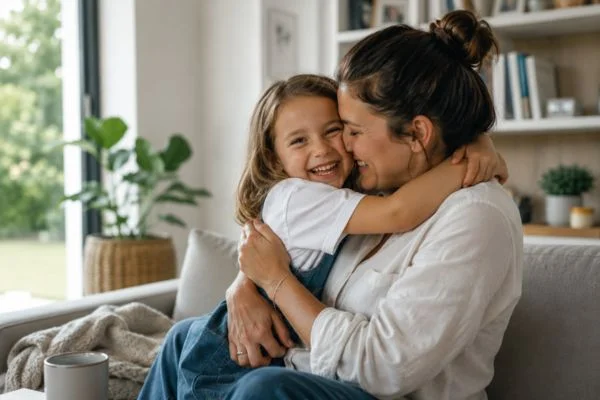 happy child with parent after parenting plans Northampton